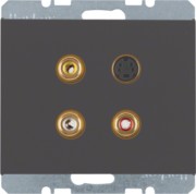 Steckdose 3xCinch/S-Video anthrazit matt 3315327006 