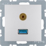 Steckdose USB/3,5mm Audio alu matt 3315391404 