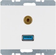 Steckdose USB/3,5mm Audio polarweiß glänzend 3315397009 