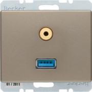 Steckdose USB/3,5mm Audio hellbronze lackiert 3315399011 