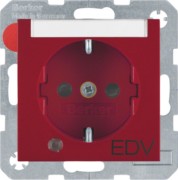SCHUKO-Steckdose rt matt Kontroll-LED 41101915 