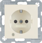 SCHUKO-Steckdose ws/gl Kontroll-LED 41108982 