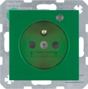 Steckdose Glas gn matt Kontroll-LED 6765091913 