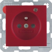 Steckdose Glas rt matt Kontroll-LED 6765091915 