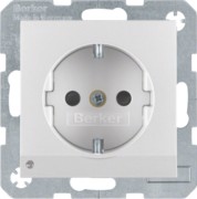 SCHUKO-Steckdose alu/matt LED-Orientierungsl. 41091404 