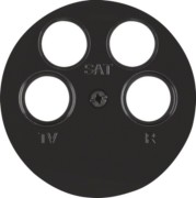 Zentralstück sw/gl 4Loch f.Antennendose 14842045 
