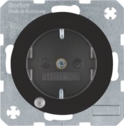 SCHUKO-Steckdose sw/gl Kontroll-LED 41102045 