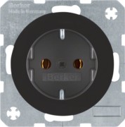 SCHUKO-Steckdose sw/gl 41432045 