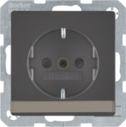 SCHUKO-Steckdose anth/sa m. Beschriftungsfeld 41496086 