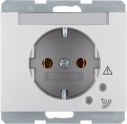 SCHUKO-Steckdose alu +Überspannungsschutz 41527103 