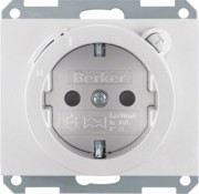 SCHUKO-Steckdose alu m. FI-Schutzschalter 47087003 