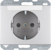 SCHUKO-Steckdose alu m. Beschriftungsfeld 47387003 