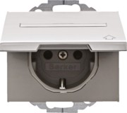 SCHUKO-Steckdose alu Deckel/Beschriftung 47487103 
