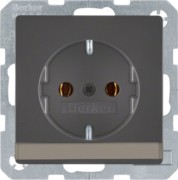 SCHUKO-Steckdose anth/sa m. Beschriftungsfeld 47506086 
