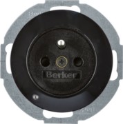 Steckdose mit Stiftkontakt BS R.1/R.3 sw 6765102045 