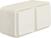 SCHUKO-Doppelsteckdose Klappdeck. polarweiß 47753522 