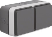 SCHUKO-Doppelsteckdose Klappdeck. lichtgrau 47753525 