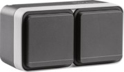 Steckdose mit Erdungsstift 2-fach.4Einf.AP grau 6768823515 
