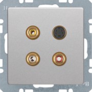 Cinch/S-Video Steckdose 3-fach alu/lack 3315326084 