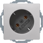 SCHUKO-Steckdose alu/samt 45° 47276084 