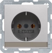 SCHUKO-Steckdose alu/samt m.Beschriftungsfeld 47506084 