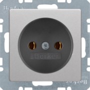 Steckdose alu/samt ohne Schutzkontakt 6161036084 