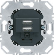 USB Ladesteckdose 230V 2fach 3A anthrazit 260205 