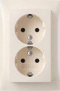 SCHUKO-Doppelsteckdose Abdeckpl. ws-glanz 47598982 