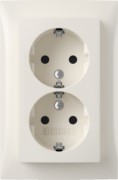 SCHUKO-Doppelsteckdose Abdeckpl. pws-glanz 47598989 