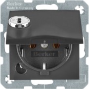 SCHUKO-Steckdose anth/mt Steckklemme, Schloss 47631606 