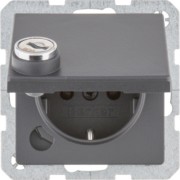 SCHUKO-Steckdose anth/mt Steckklemme, Schloss 47636086 