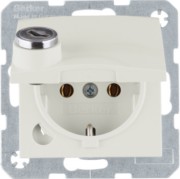 SCHUKO-Steckdose ws/glänz Steckklemme, Schloss 47638982 