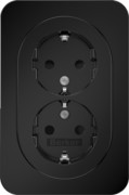 Doppelsteckdose SCHUKO R.1 schwarz glänzend 47592045 