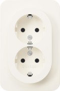 Doppelsteckdose SCHUKO R.1 polarweiß glänz. 47592089 