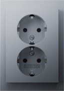 Doppelsteckdose SCHUKO K.5 alu matt lack. 47597003 