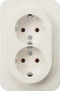 Doppelsteckdose SCHUKO R.1 polarweiß glänz. 47742089 