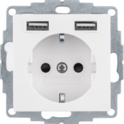 Steckdose SCHUKO/USB S.1, polarweiß mt. 48031909 