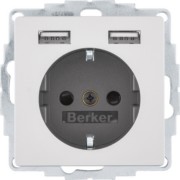 Steckdose SCHUKO/USB Q.x, alu samt 48036084 