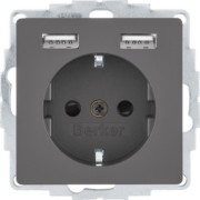 Steckdose SCHUKO/USB Q.x, anthr. samt 48036086 