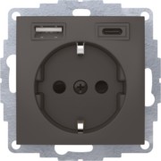 Steckdose SCHUKO/USB anthrazit matt 48041606 