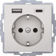 Steckdose SCHUKO/USB alu samt, lackiert 48046084 