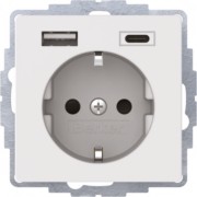 Steckdose SCHUKO/USB polarweiß samt 48046089 