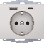 Steckdose SCHUKO/USB alu matt, lackiert 48047003 