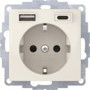 Steckdose SCHUKO/USB weiß glänzend 48048982 