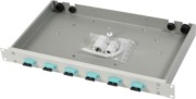 Spleißbox mit Kupplungen 6xSCD PhBz türkis1HE TNSB-Be-6SCD-OM3 