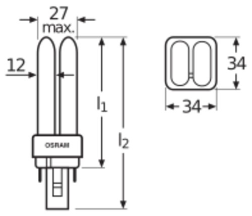 OSRAM LAMPE Kompaktleuchtstofflampe DULUX D26W/830 