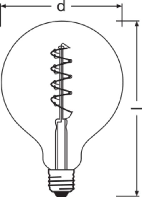 OSRAM LAMPE LED-Vintage-Lampe E27, 820 1906LEDGLOBE4,5820FG 