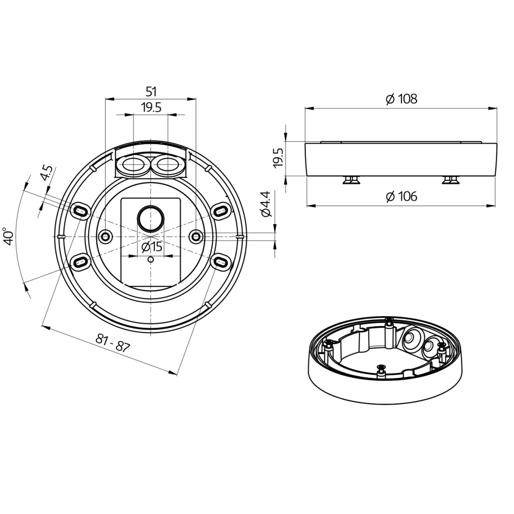 Montageset IP54 anthrazit 93751 