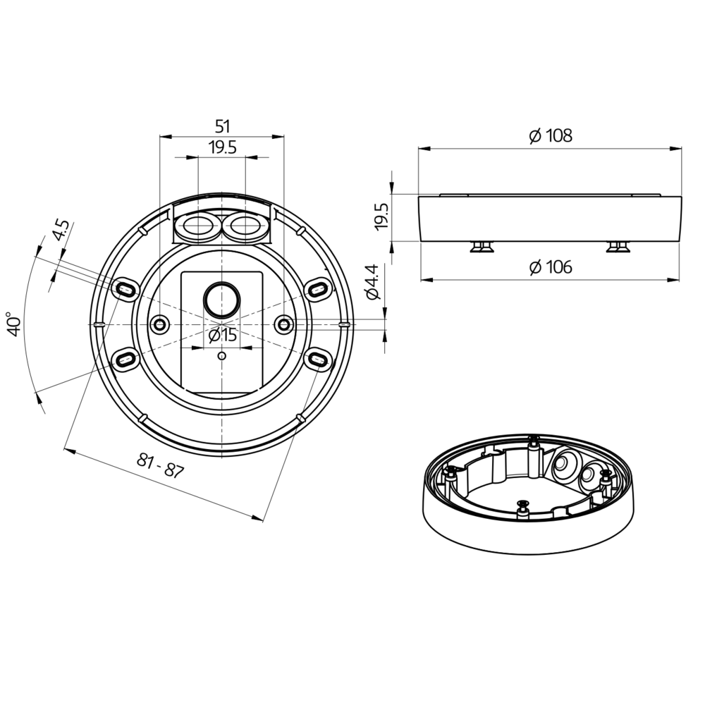Montageset IP54 schwarz 93753 