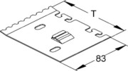 Trennstegbefestig.-platte B=99,Stahl S LZTP 100 